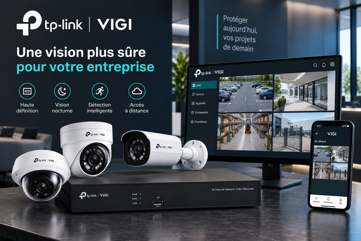 Sécurisez les personnes et les biens de votre entreprise avec la Solution de Vidéosurveillance Intelligente : VIGI